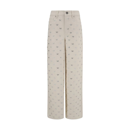Self-Portrait Diamante Bow Jeans