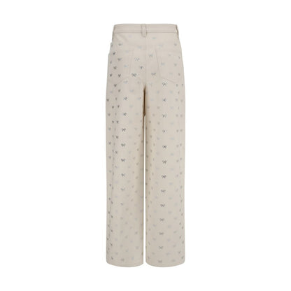 Self-Portrait Diamante Bow Jeans