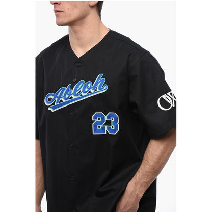 Off-White Cotton BASEBALL Shirt with Embroidered Logo