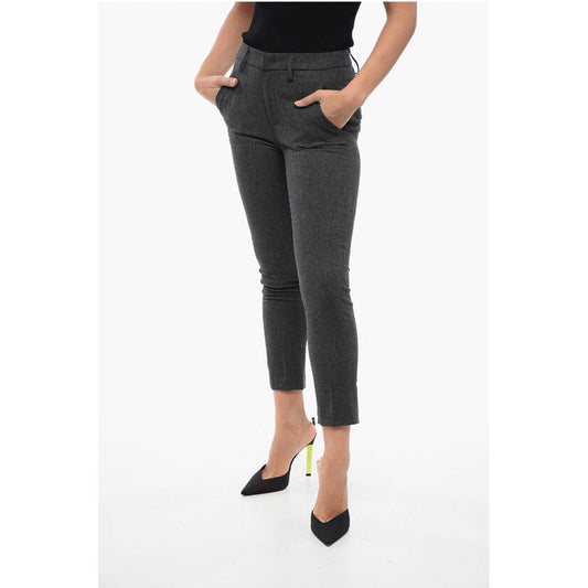Dondup Herringbone Motif Wool Blend CARMEN Pants