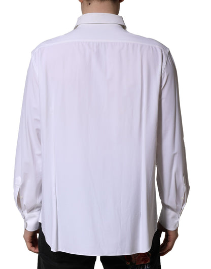 Corneliani White Long Sleeves Collared Dress Formal Shirt