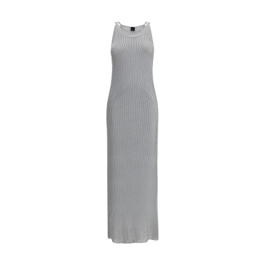 PINKO Metallic knit long Dress