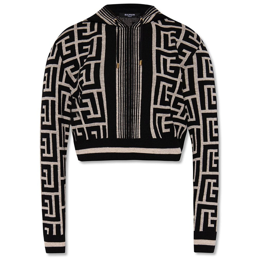 Balmain Black Merino Wool Sweater