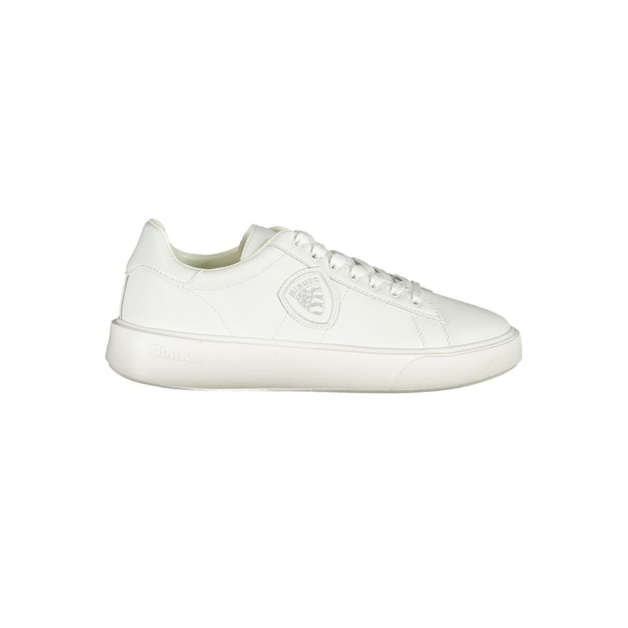 Blauer White Leather Men Sneaker