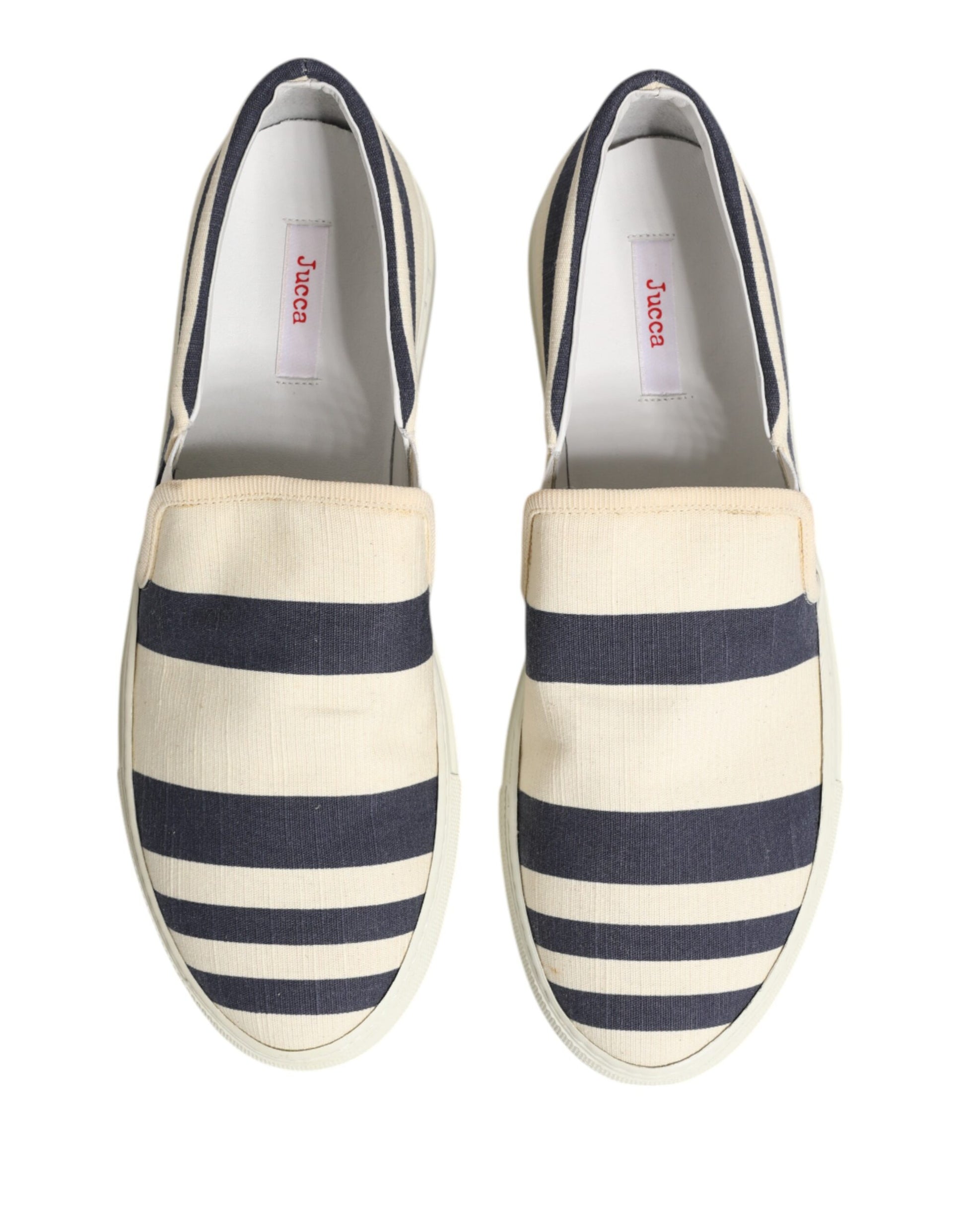 Jucca Blue White Striped Canvas Men Low Top Casual Shoes