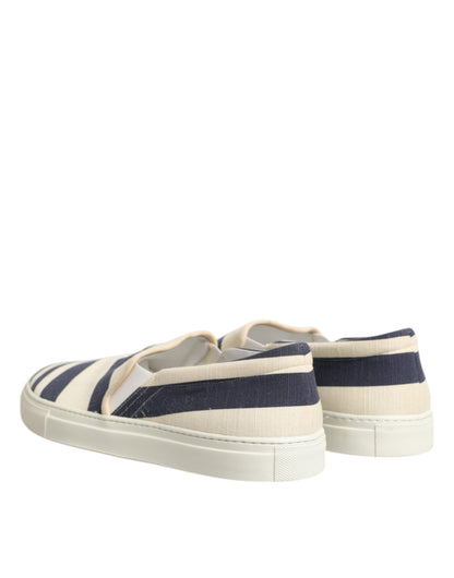 Jucca Blue White Striped Canvas Men Low Top Casual Shoes