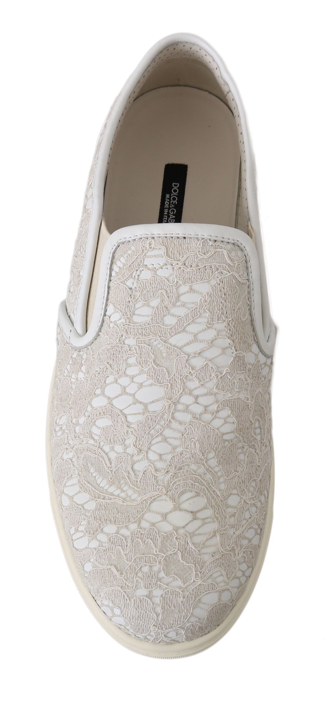 Pristine white hue and rubber sole for durability