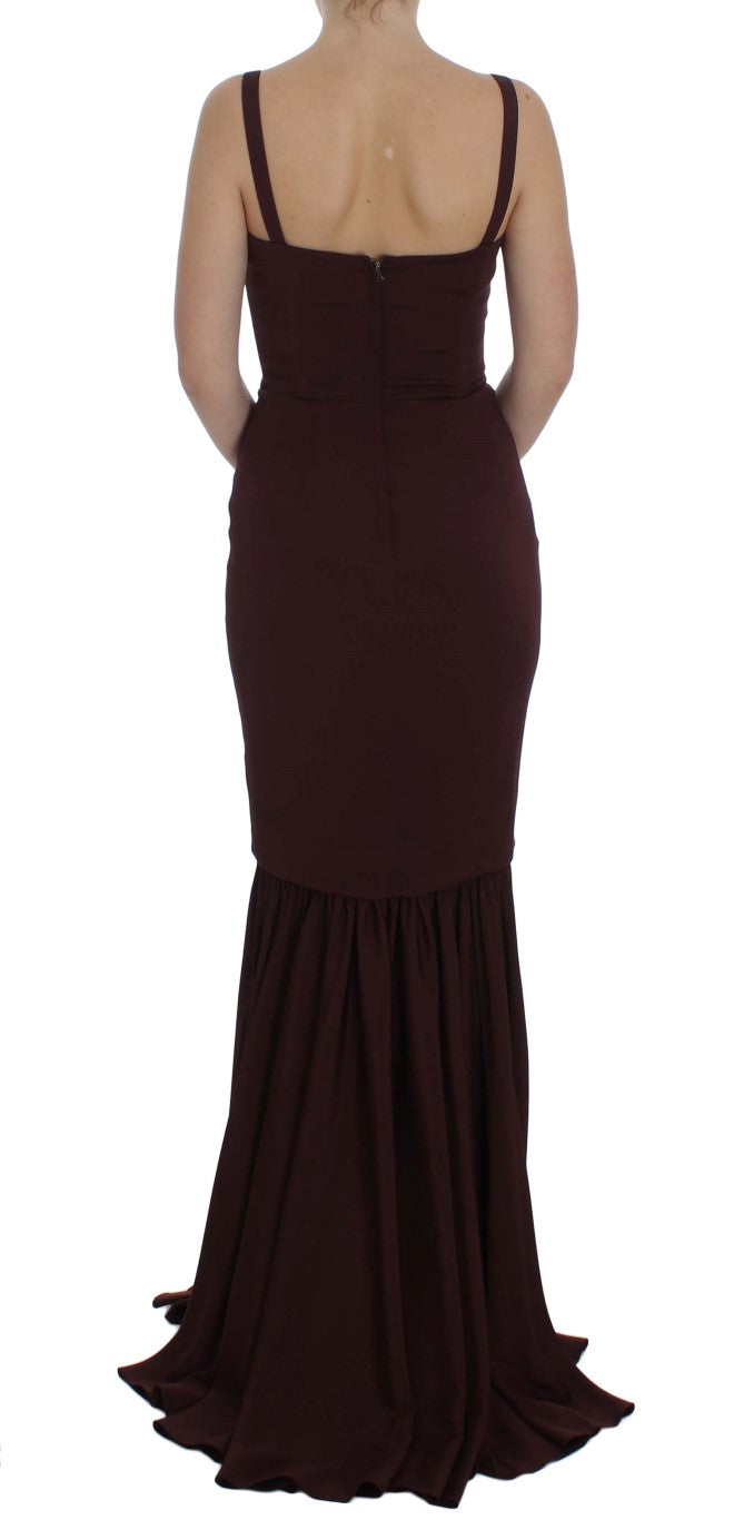 Luxurious Bordeaux sheath dress made in Italy by Dolce & Gabbana