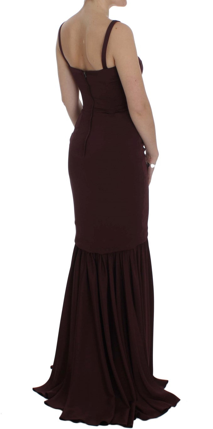 Sophisticated and flattering Bordeaux sheath dress with meticulous attention to detail