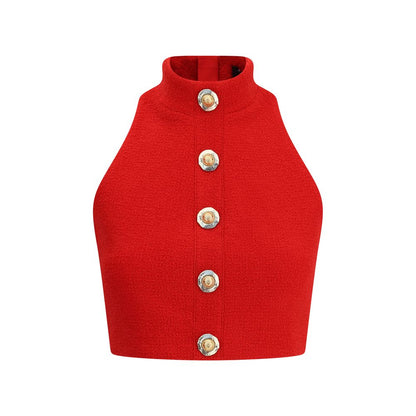 Balmain Bouclé wool crop Top