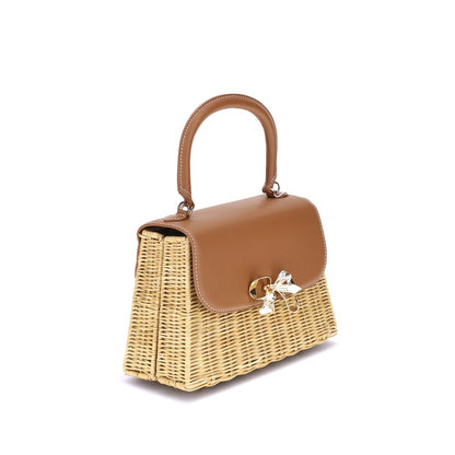 Self-Portrait Rattan Bow Handbag