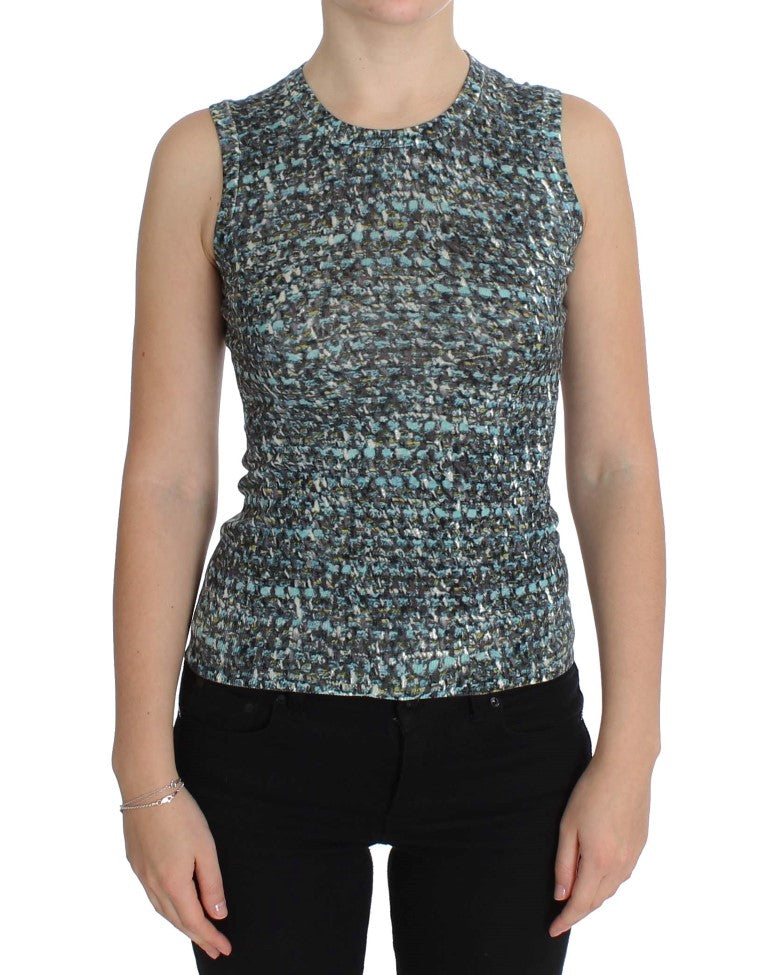 Dolce & Gabbana Elegant Blue Wool Vest Pullover Top, high-quality fashion
