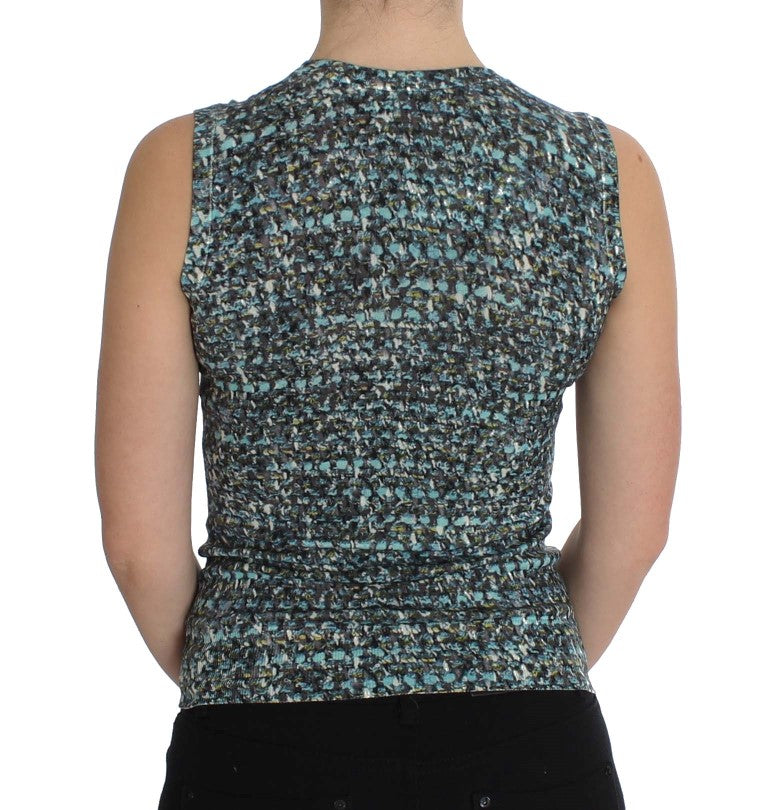 Men's Dolce & Gabbana elegant blue wool vest pullover top