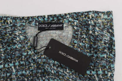 Men's Dolce & Gabbana Elegant Blue Wool Vest Pullover Top with classic design and superior craftsmanship