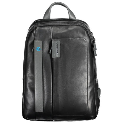 Piquadro Black Leather Backpack