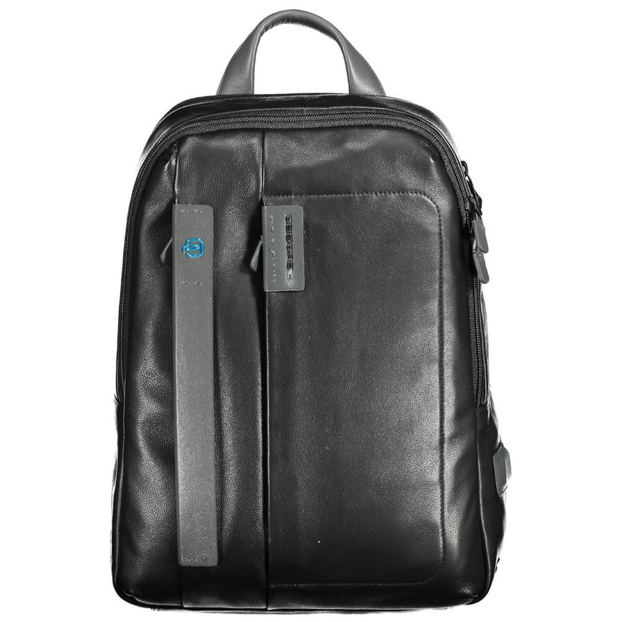 Piquadro Black Leather Backpack