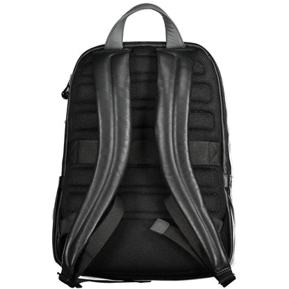 Piquadro Black Leather Backpack