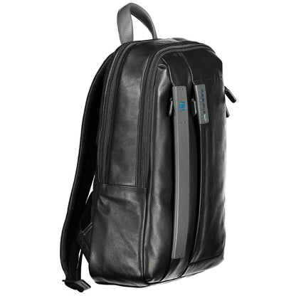 Piquadro Black Leather Backpack