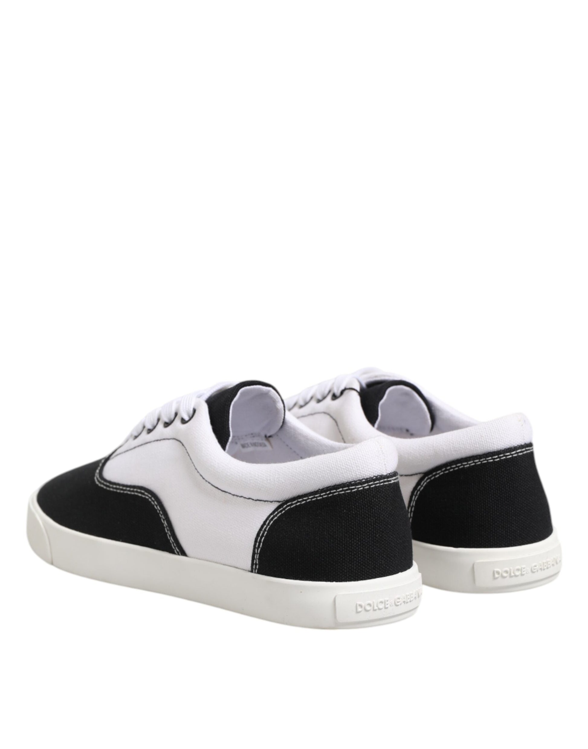 Dolce & Gabbana Black Cotton Canvas Lace Up Men Sneakers Shoes