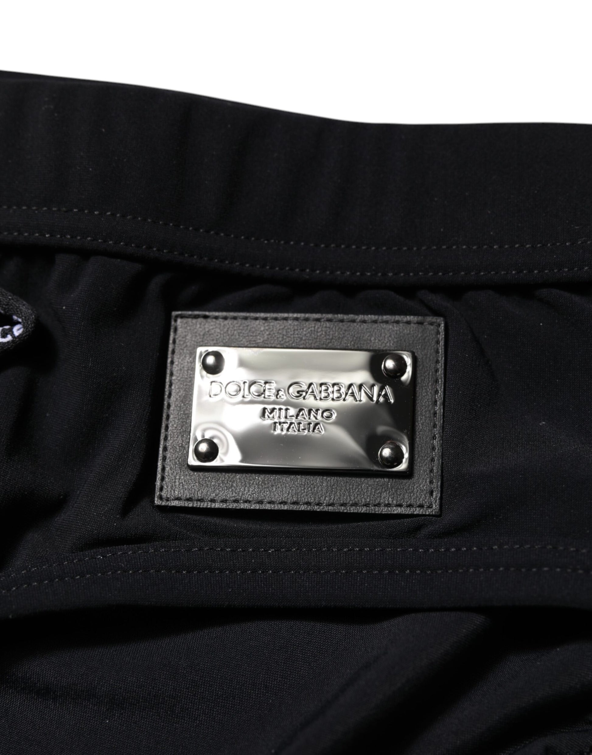 Dolce & Gabbana Black Logo Plaque Men Beachwear Brief Swimwear