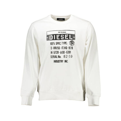Diesel White Cotton Sweater
