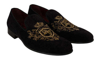 Premium cotton blend black loafers with Bordeaux leather sole