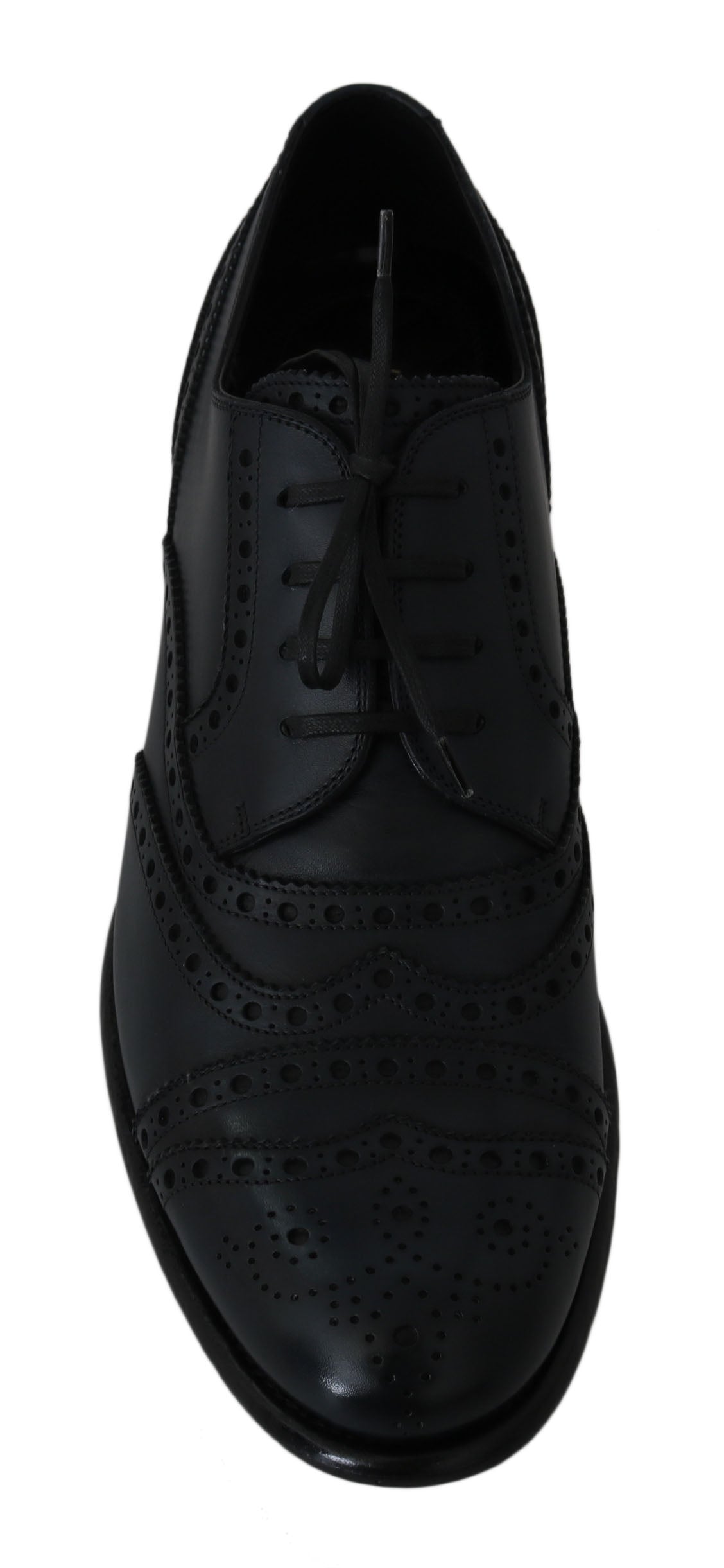 Italian-made blue leather wingtip derby shoes with unrivaled craftsmanship