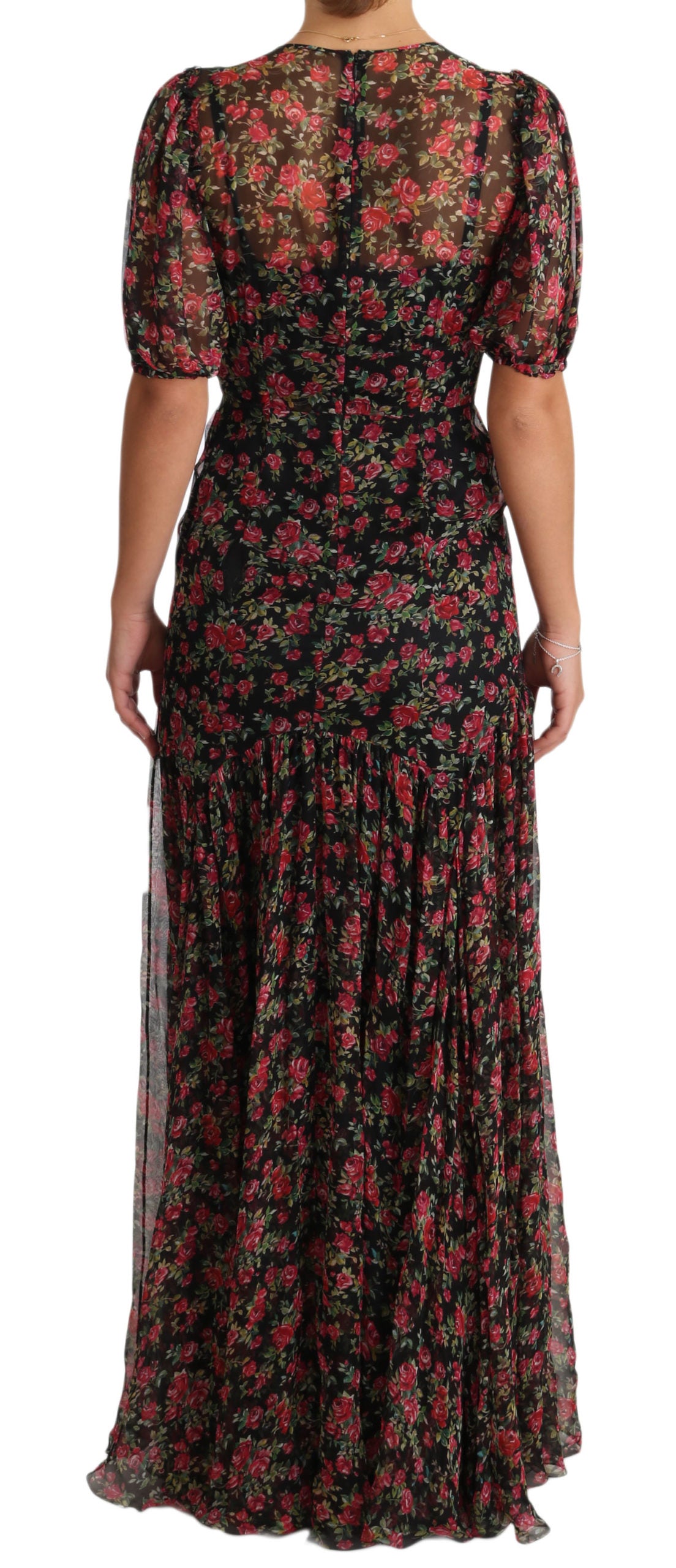 Luxurious short sleeve A-Line Shift Gown crafted in Italy