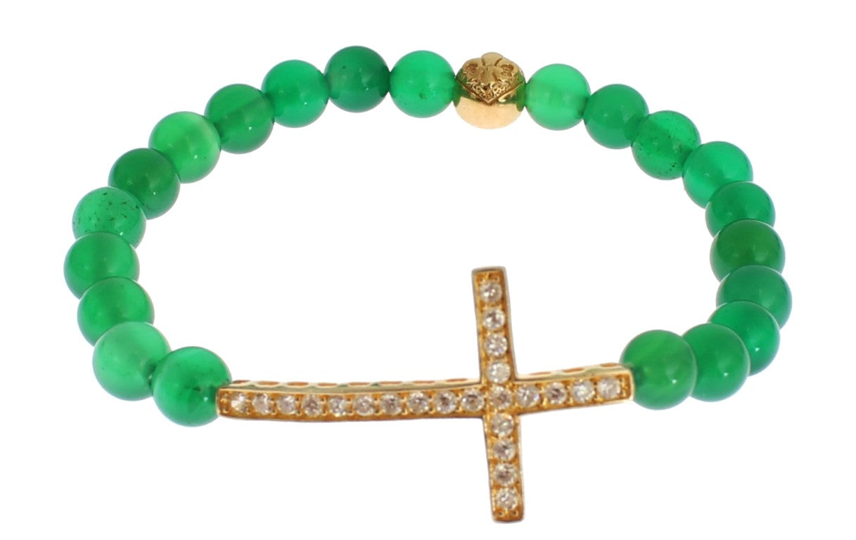 Handcrafted gold-plated 925 Sterling Silver bracelet with luscious green Jade beads