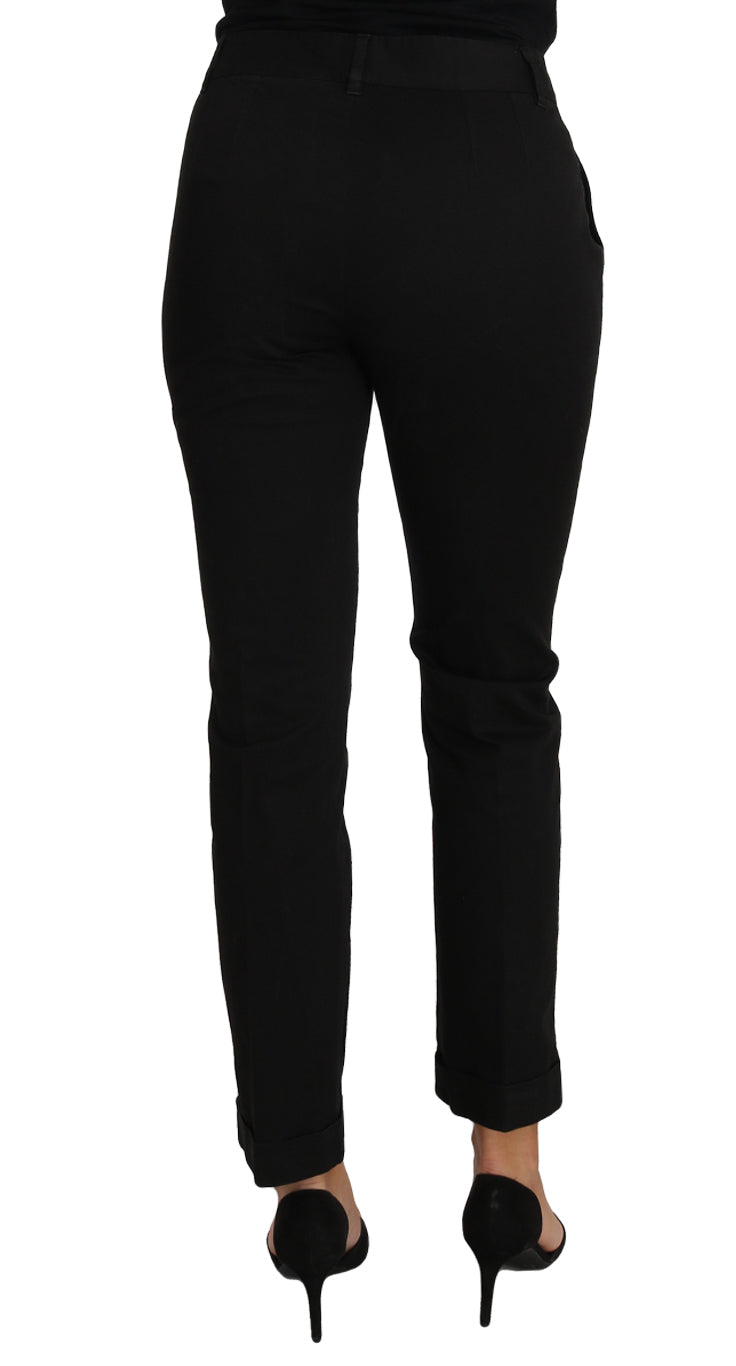 Sophisticated and refined black cotton dress pants from Dolce & Gabbana