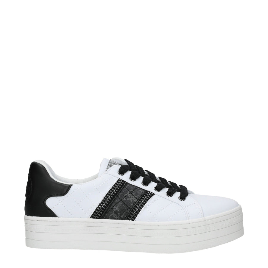 Guess White Polyethylene Platform Sneakers