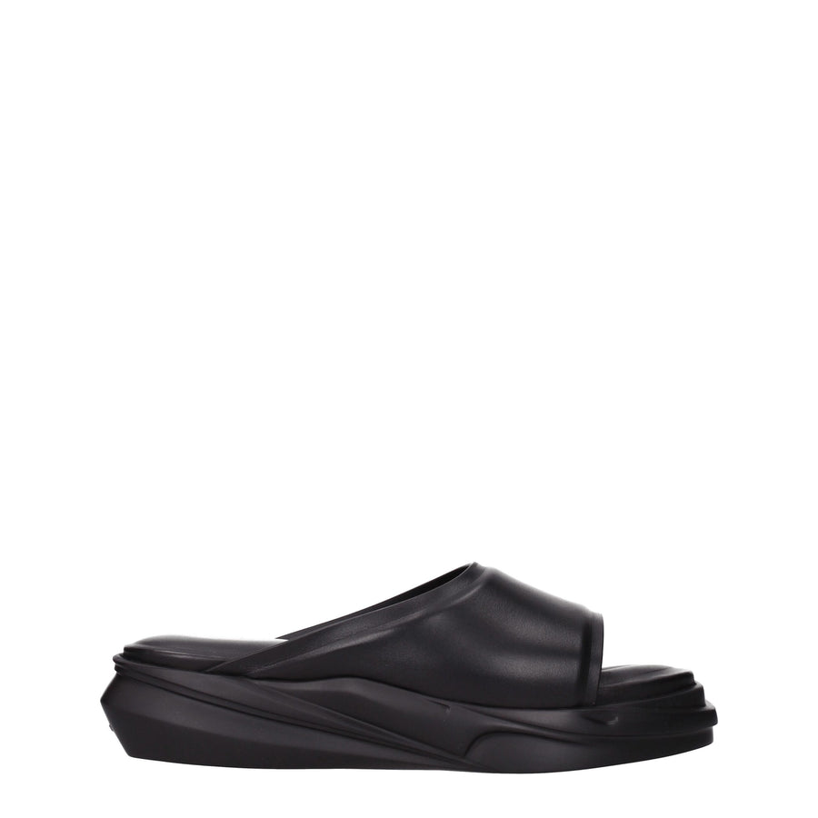 Alyx Black Leather Slippers Sandals
