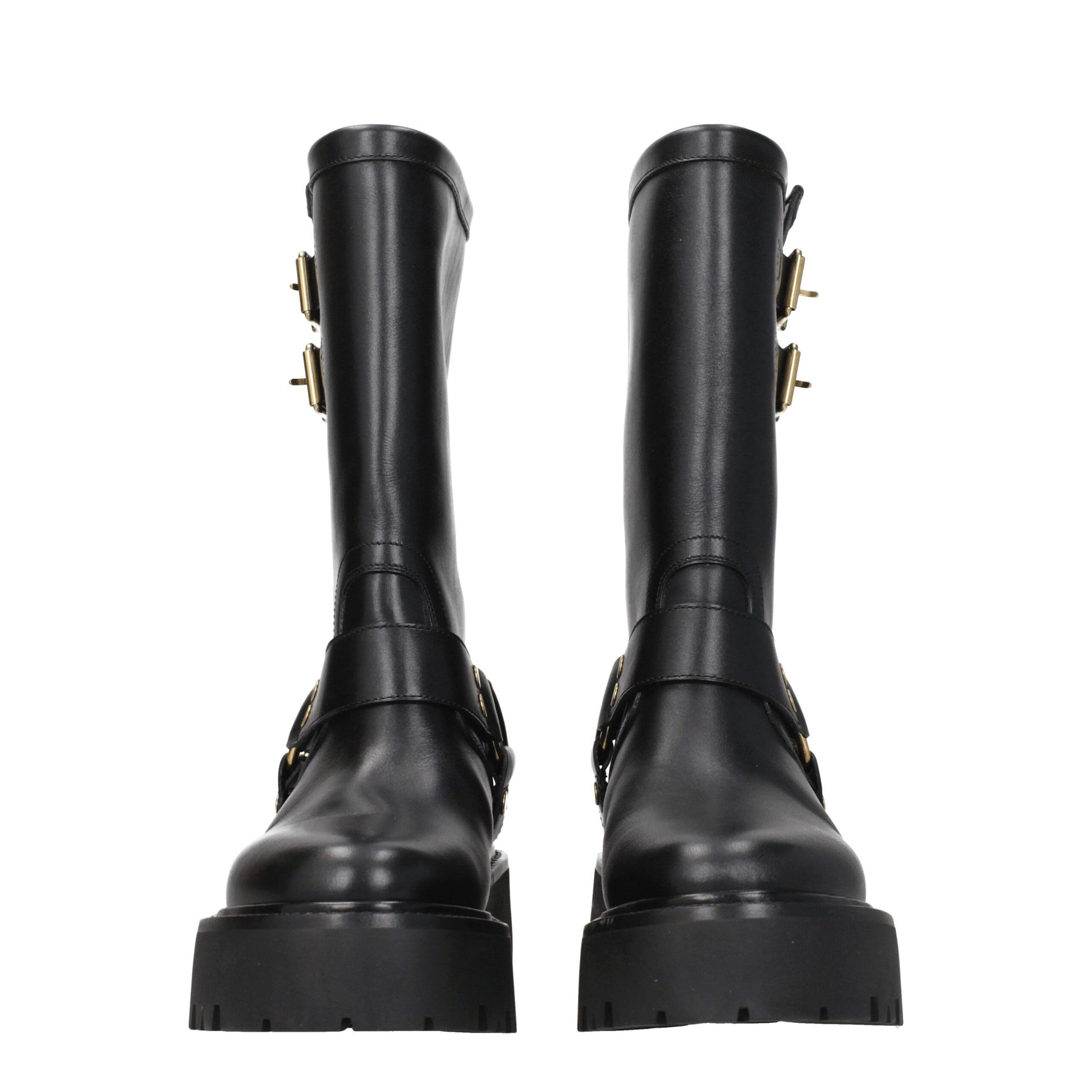 Celine Gold Leather Ankle Boots