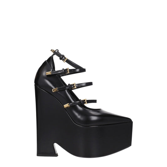 Versace Black Leather Broch