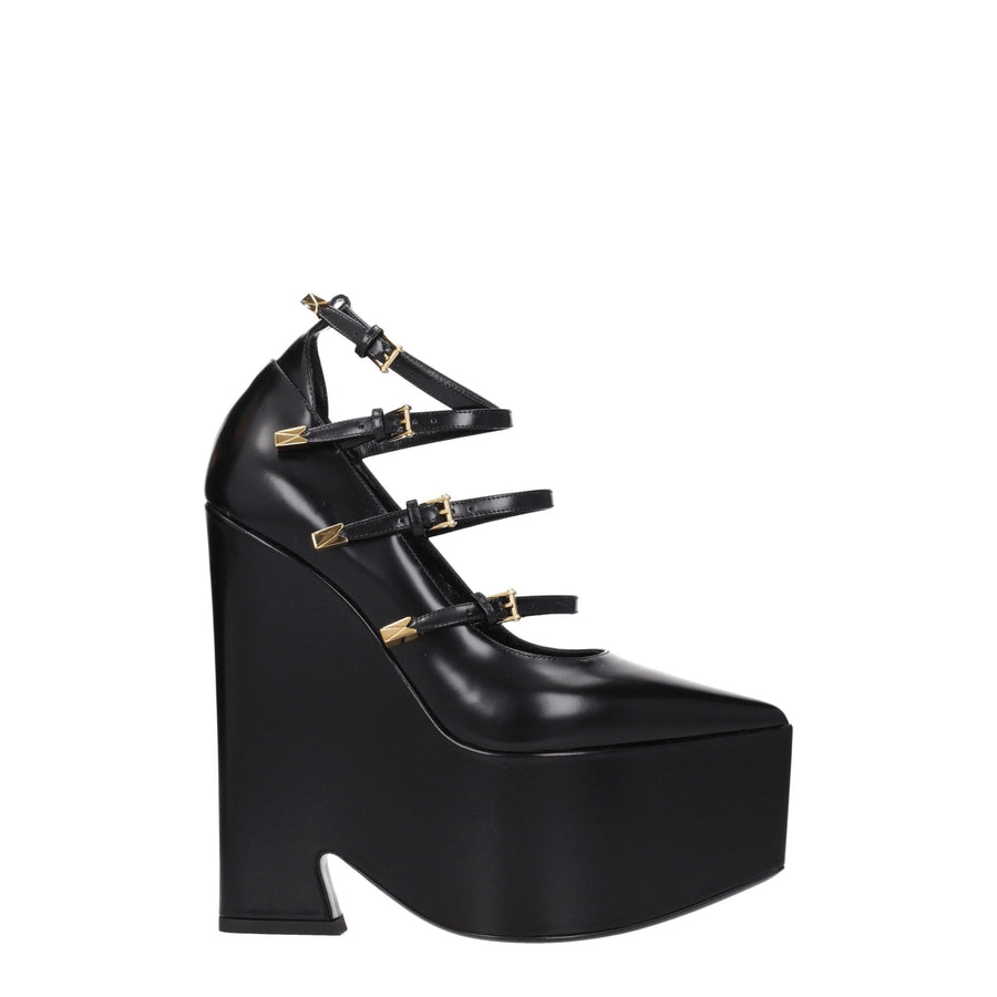 Versace Black Leather Broch
