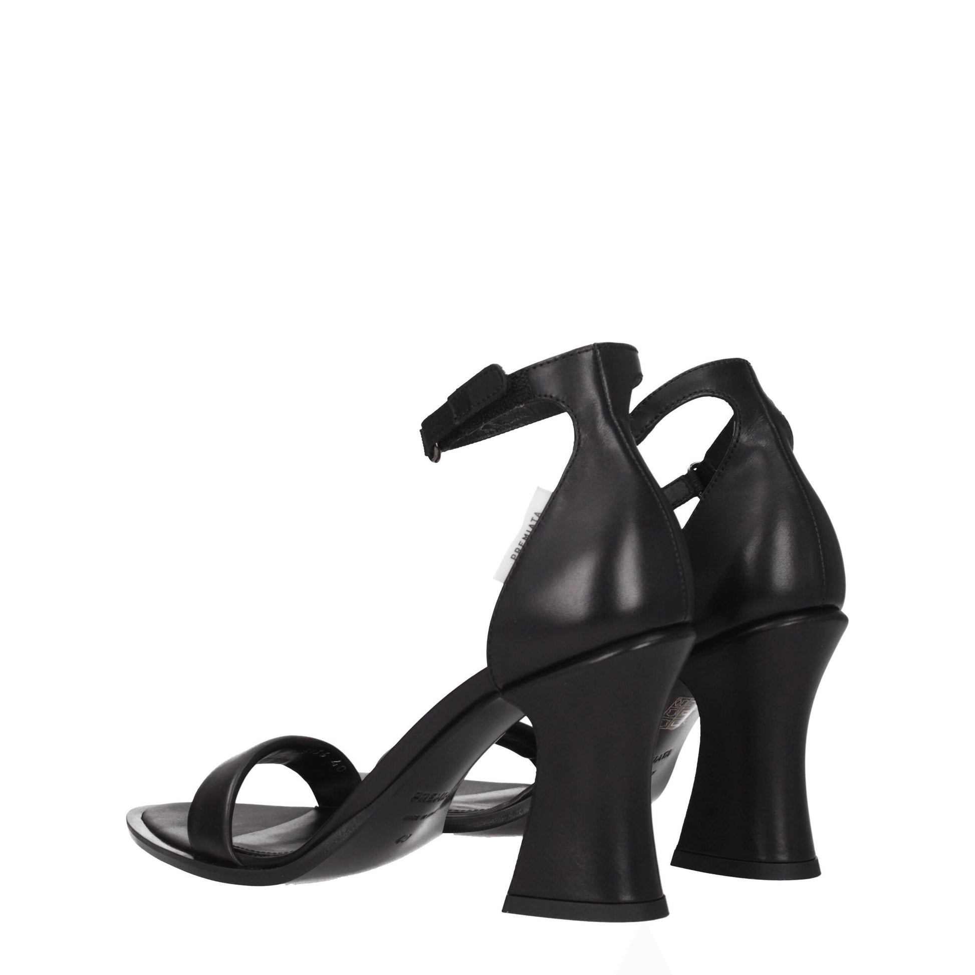 Premiata Black Leather Flat Sandals