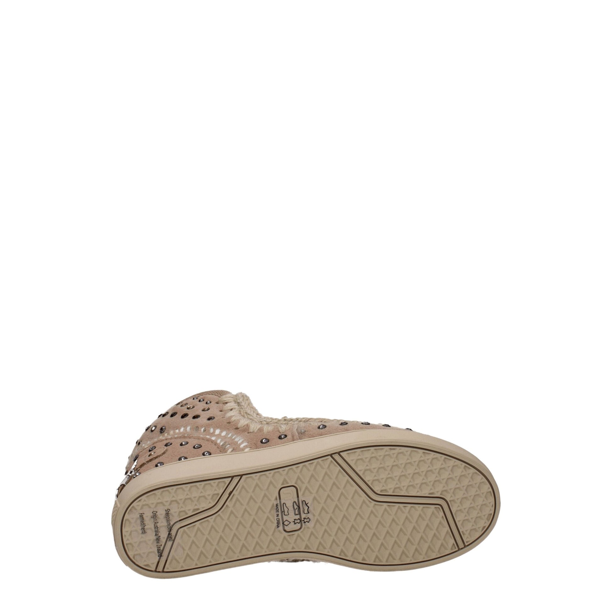Mou Beige Leather Ankle Boots