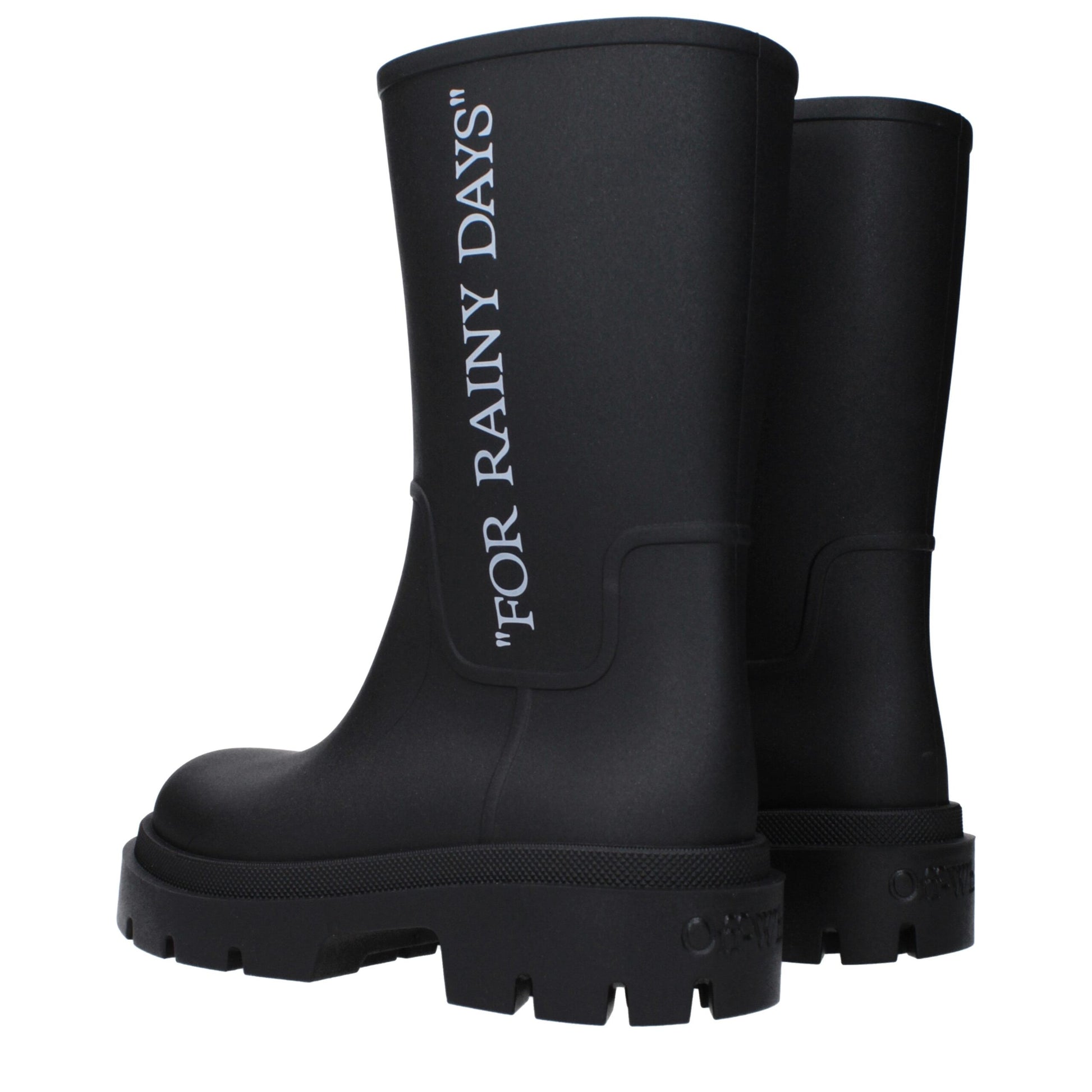 Off-White Black Cotton Ankle Boots