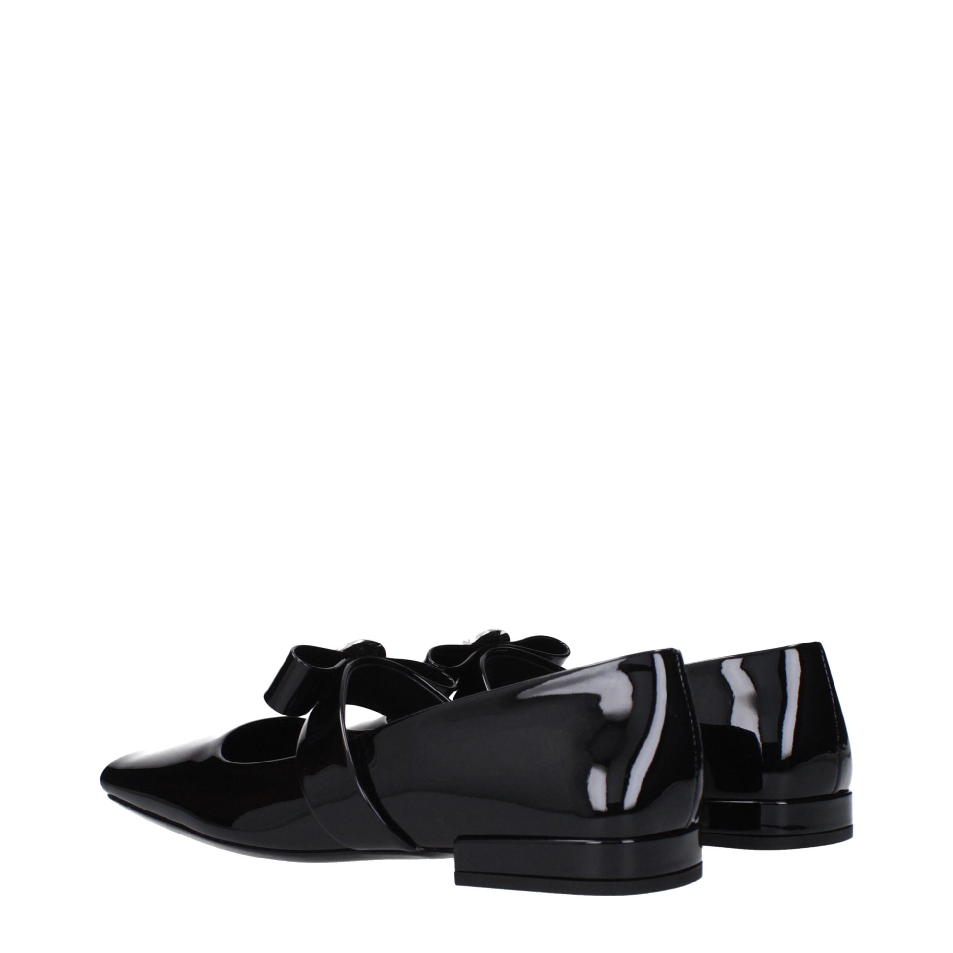 Versace Black Leather Ballet Flats