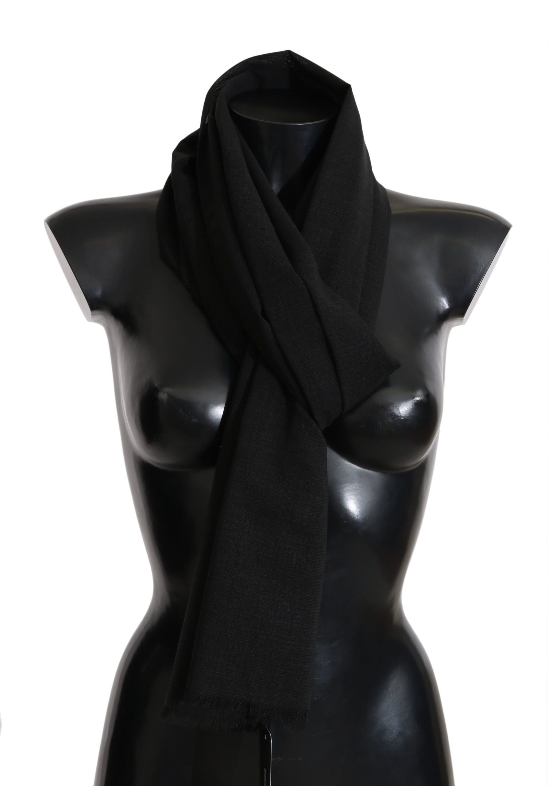Dolce & Gabbana Black Wool Scarf