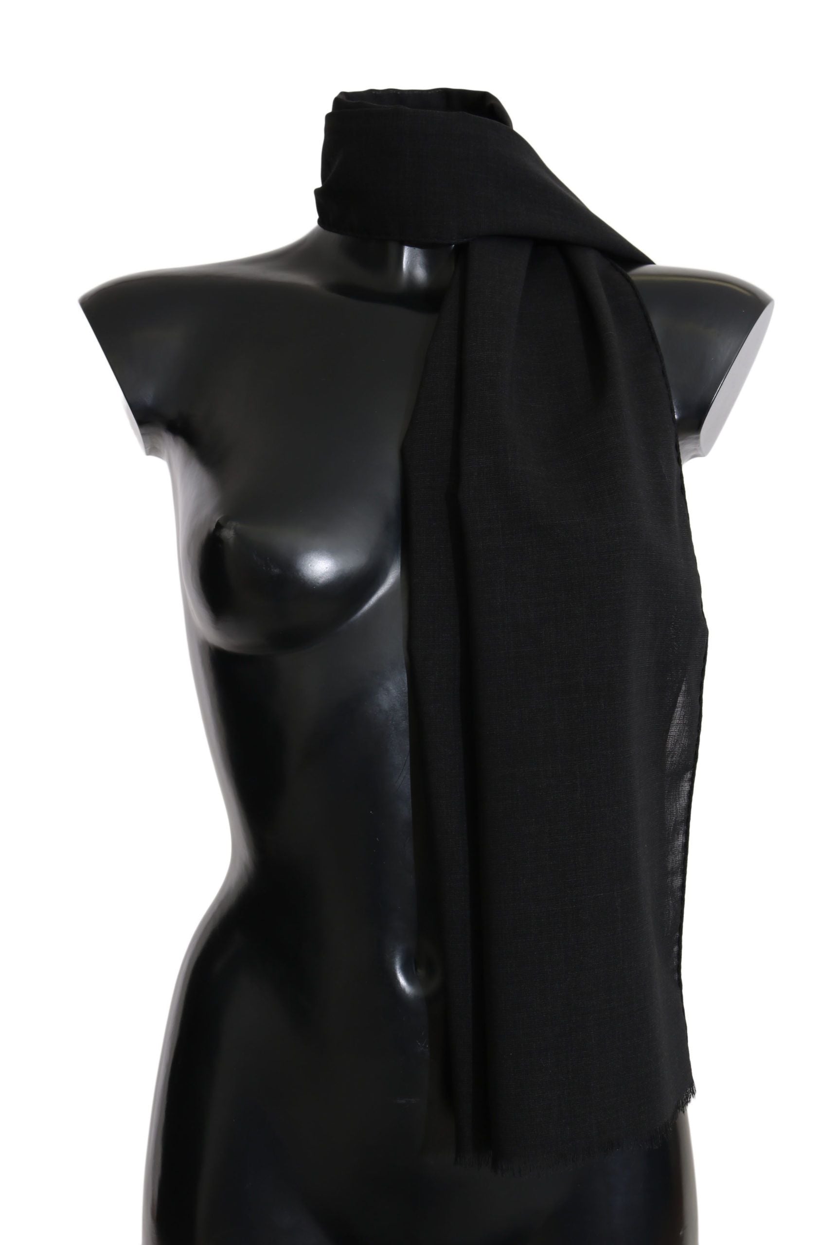 Dolce & Gabbana Black Wool Scarf
