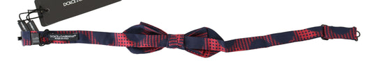 Exquisite Dolce & Gabbana red checkered silk bow tie on adjustable strap