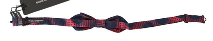 Luxurious Italian-made 100% silk bow tie in bold red checkered pattern