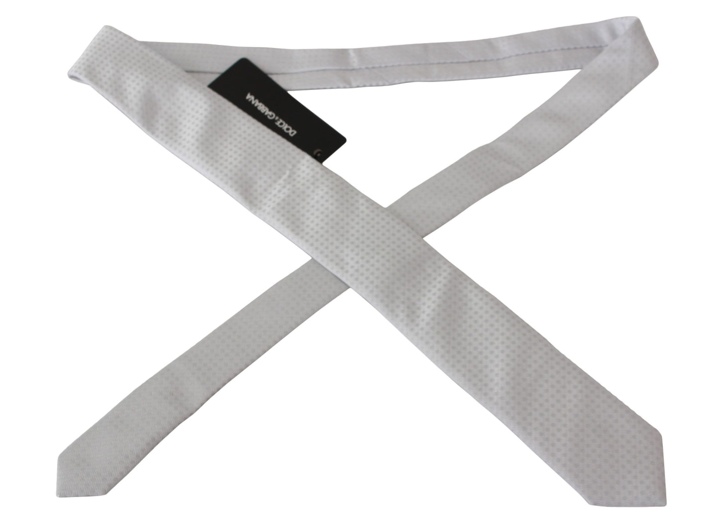 Impeccably designed white patterned tie, 6cm width, exclusive MainLine collection