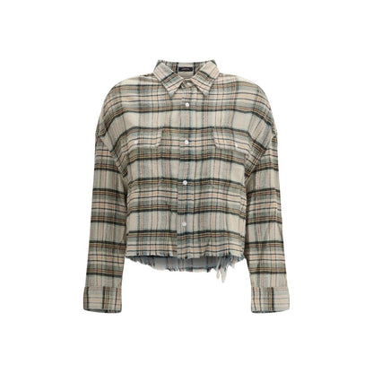 R13 Plaid Shirt with frayed hem