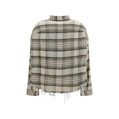 R13 Plaid Shirt with frayed hem
