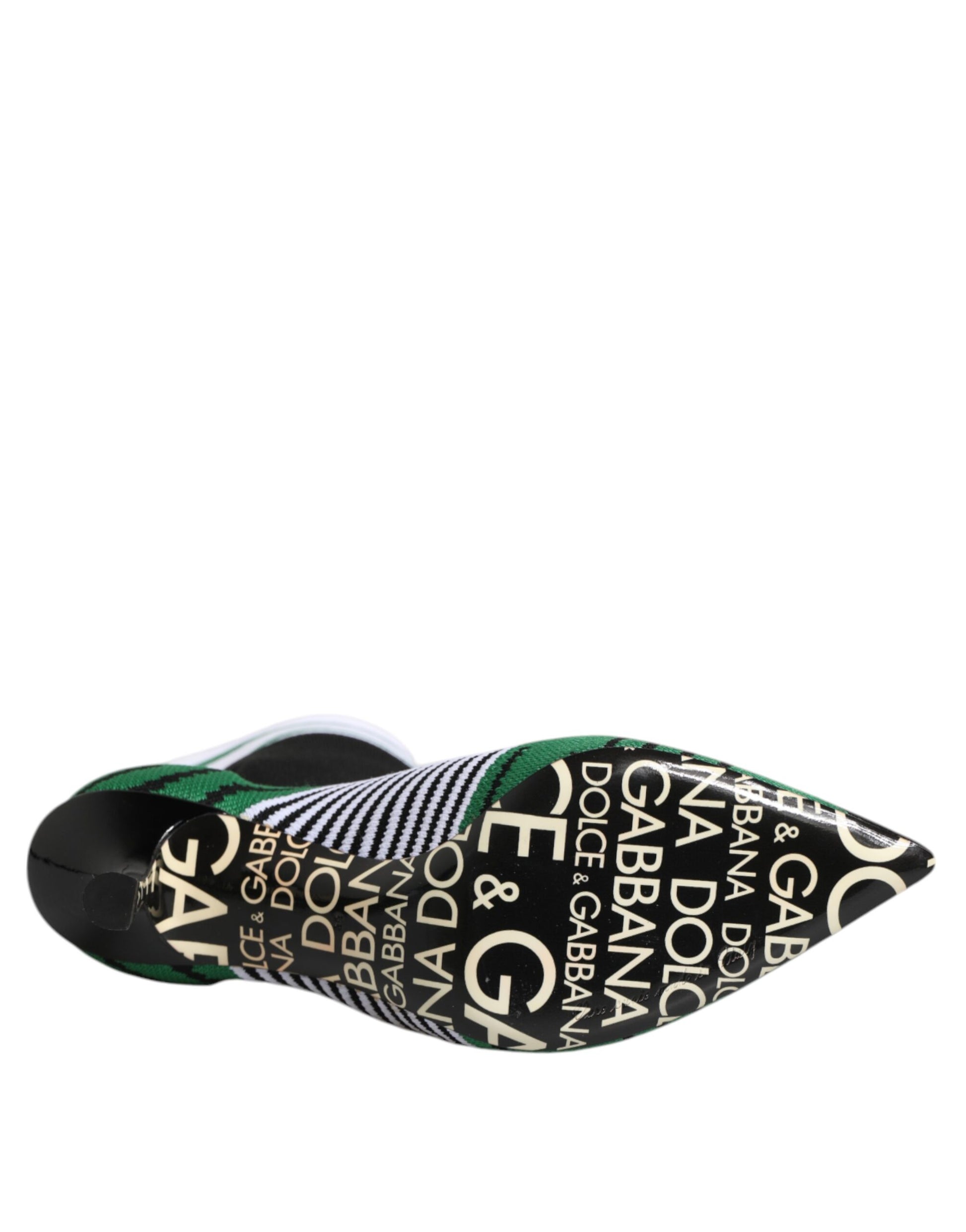 Dolce & Gabbana Green Stretch Sock Style Ankle Boots Shoes