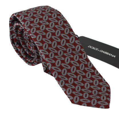 Dolce & Gabbana Elegant Red Printed Silk Neck Tie, perfect for formal occasions