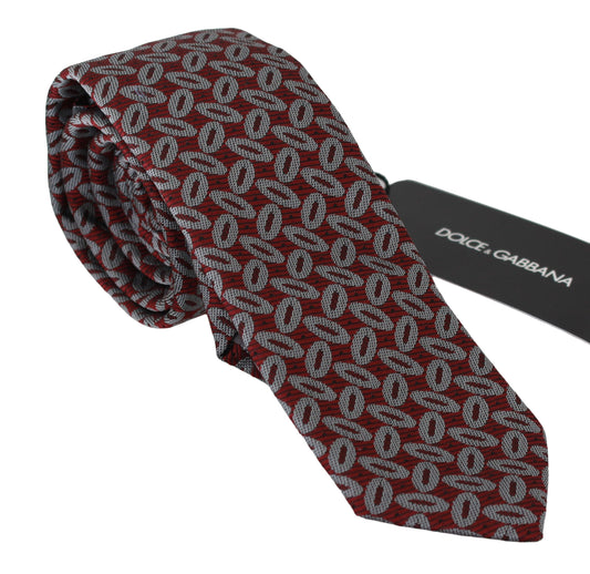 Dolce & Gabbana Elegant Red Printed Silk Neck Tie, perfect for formal occasions