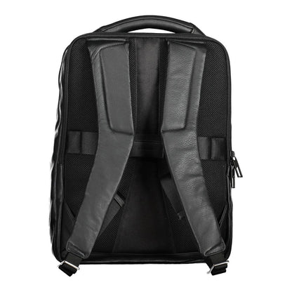 Piquadro Black Leather Backpack
